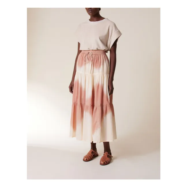 Juize Tie &amp; Dye Organic Cotton Skirt | Coral