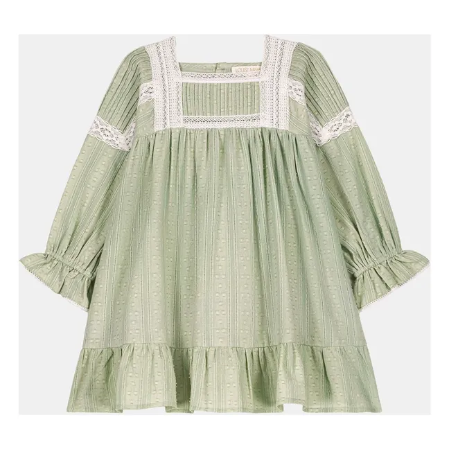 Vestido Laureline de algodón orgánico | Verde Almendra