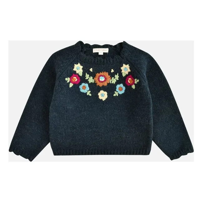Lilianou Wool Sweater | Navy blue