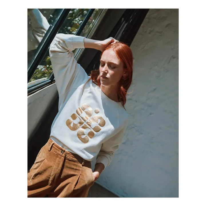 Sudadera de algodón orgánico Carl Sigle | Crema- Imagen del producto n°3