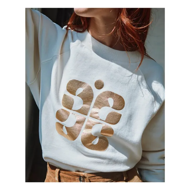 Sweat Carl Sigle Coton Bio | Crème
