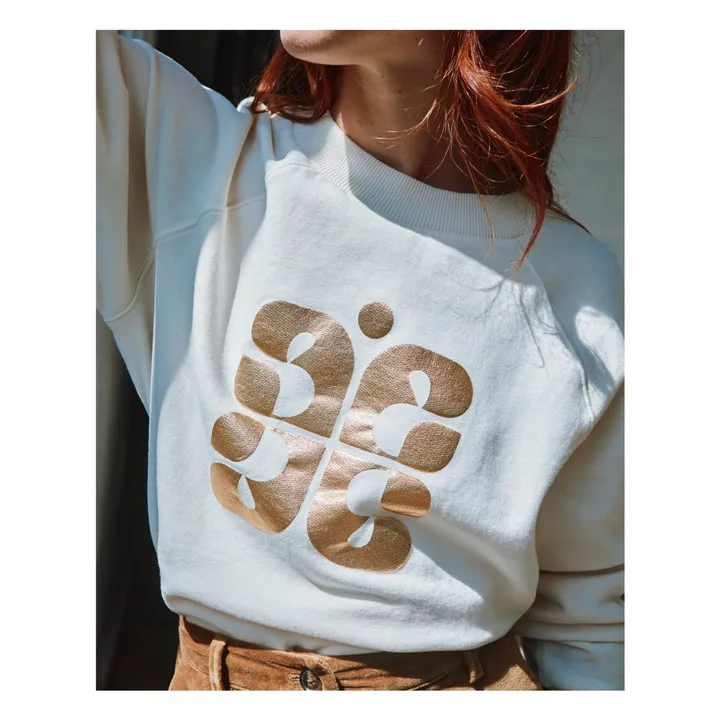 Sudadera de algodón orgánico Carl Sigle | Crema- Imagen del producto n°4