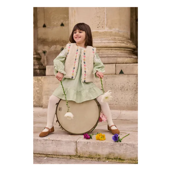 Vestido Laureline de algodón orgánico | Verde Almendra