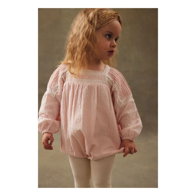 Barboteuse Janetta Coton Bio | Rose pâle