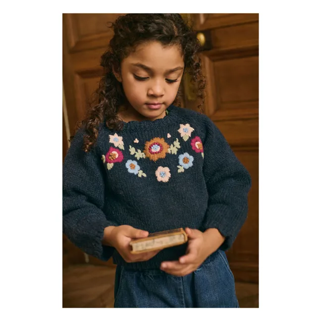 Lilianou Wool Sweater | Navy blue