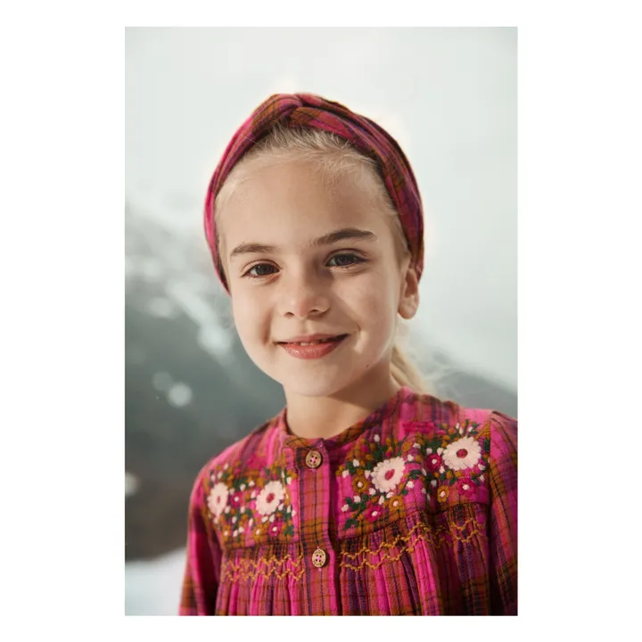 Julie Carreaux Organic Cotton Headband | Fuchsia- Product image n°2