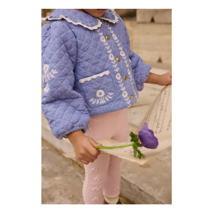 Abrigo de chambray de algodón orgánico Jouliana | Azul- Imagen del producto n°4