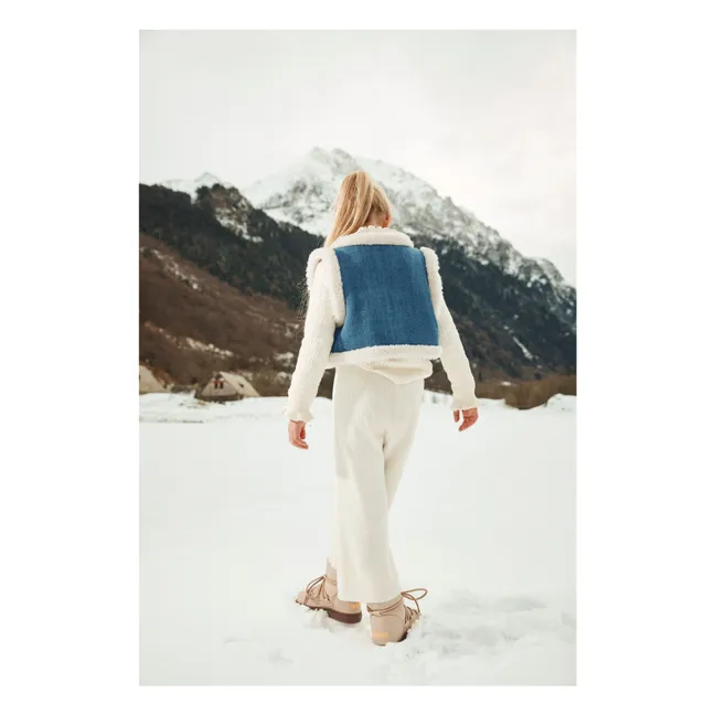 Veste Sans Manches Réversible Façon Fourrure Librana | Bleu jean
