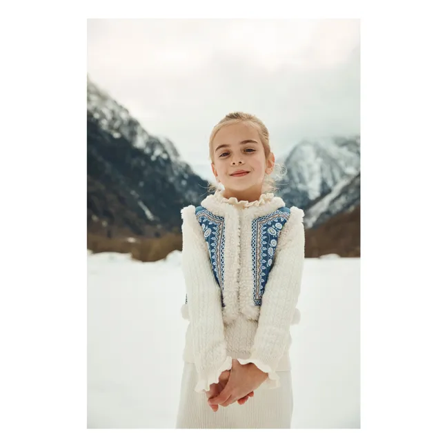 Reversible Sleeveless Fur Jacket Librana | Denim blue
