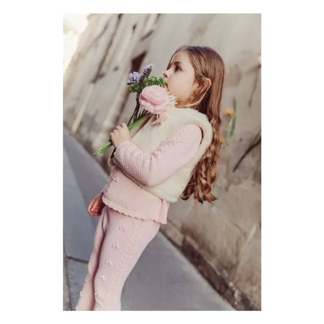 Wendbare ärmellose Jacke in Pelzoptik Librana Organic Cotton | Cremefarben