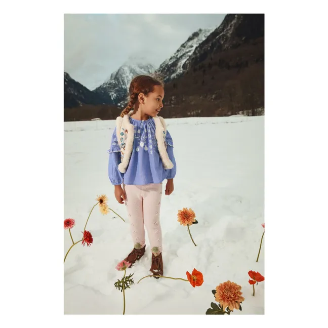 Veste Sans Manches Réversible Façon Fourrure Librana Coton Bio | Crème