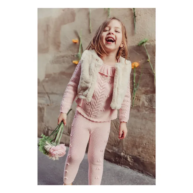 Veste Sans Manches Réversible Façon Fourrure Librana Coton Bio | Crème