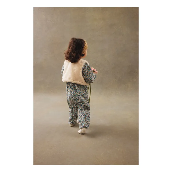 Lilanya Fine Velvet Flowered Jumpsuit | Blue- Product image n°5