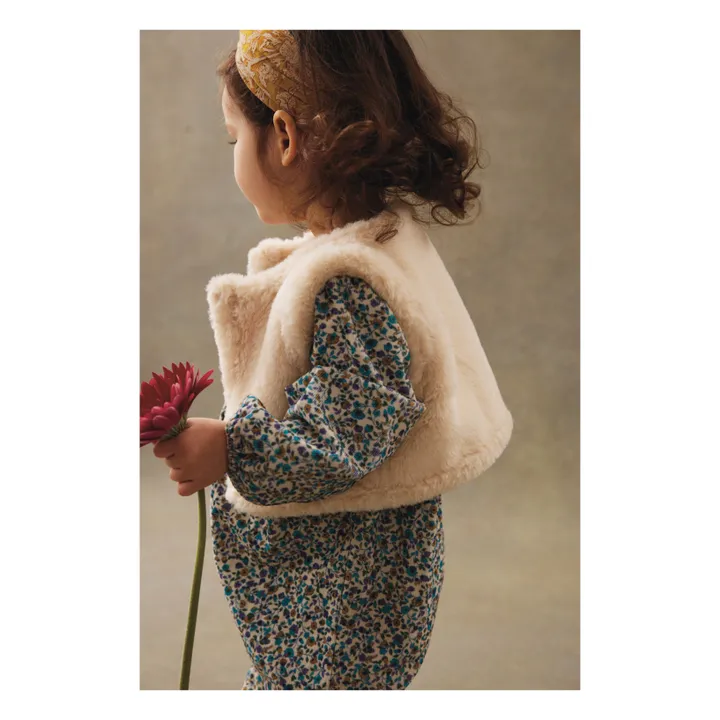 Lilanya Fine Velvet Flowered Jumpsuit | Blue- Product image n°4