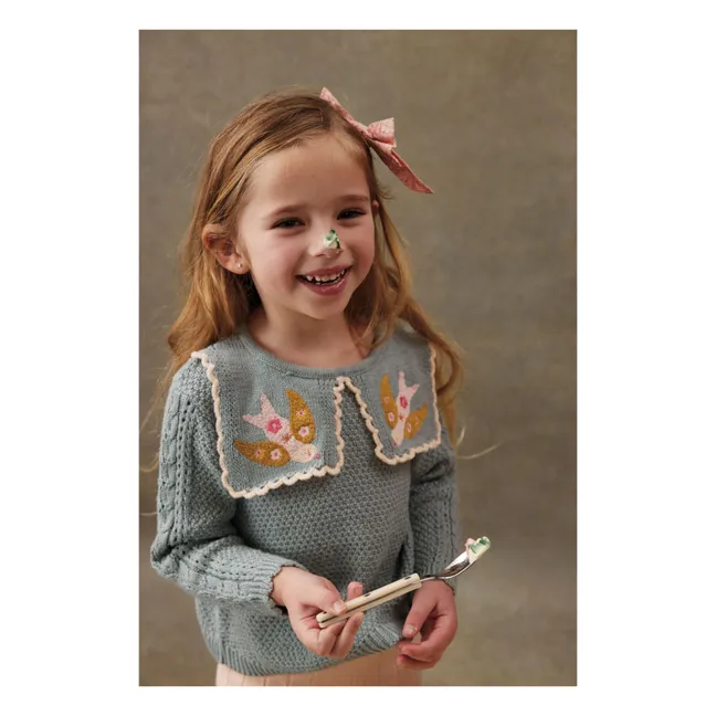Pull Grand Col Rilda | Bleu gris