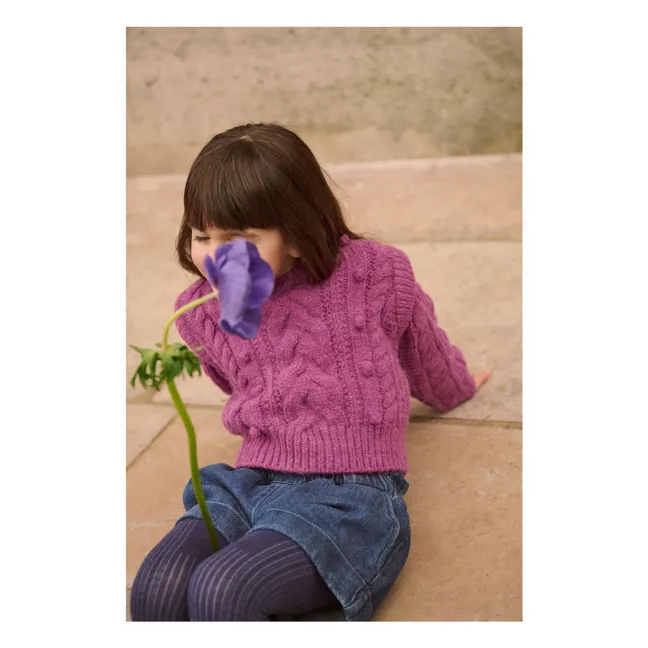 Pull Torsadé Anikalia Laine | Framboise