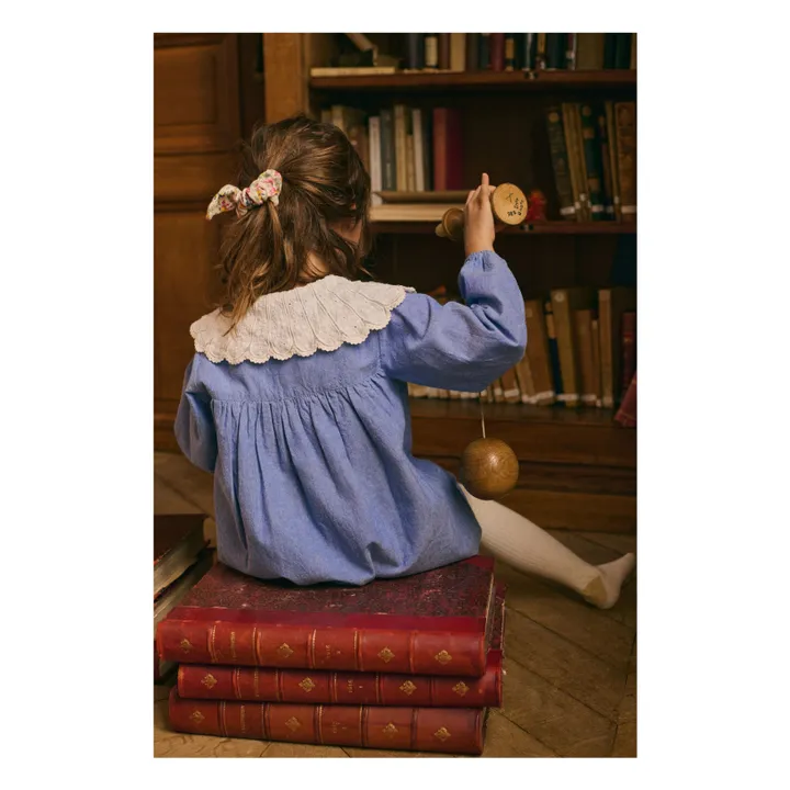 Vestido de algodón orgánico Hyacinte | Vaquero- Imagen del producto n°5