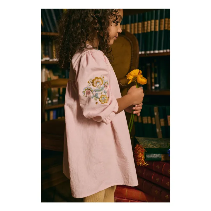 Floriane Vestido de pana fina | Rosa Pálido- Imagen del producto n°5
