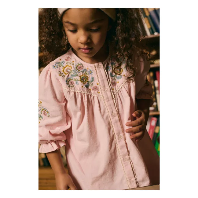 Floriane Vestido de pana fina | Rosa Pálido