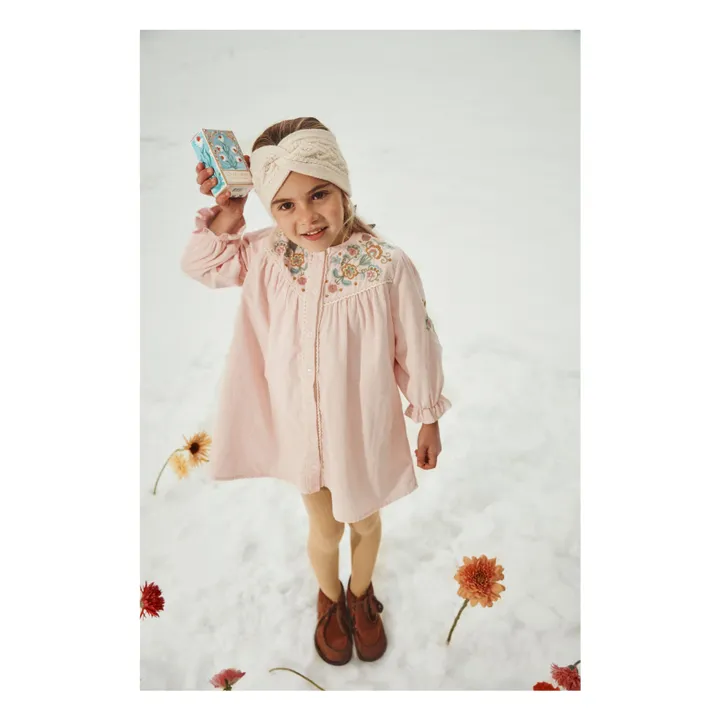 Floriane Vestido de pana fina | Rosa Pálido- Imagen del producto n°1