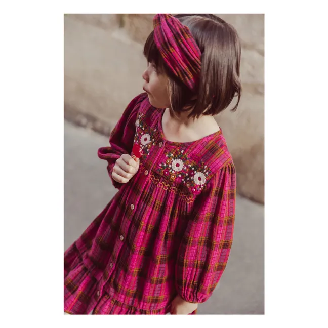Vestido Massilia de algodón orgánico | Rosa Fushia