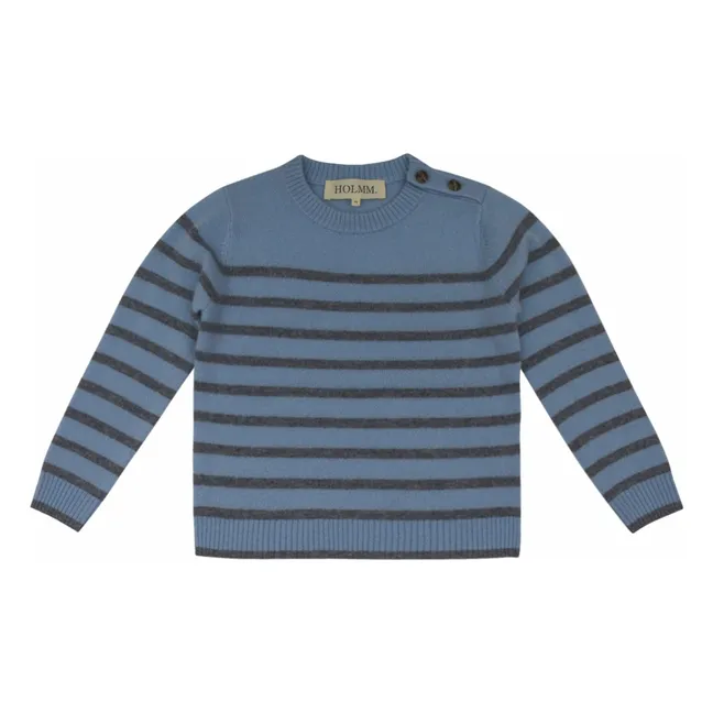 Obay Cashmere sweater | Grey blue
