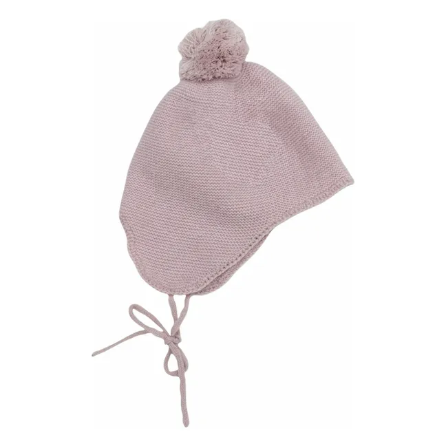 Bonnet Pom Pom Cachemire | Rose pâle