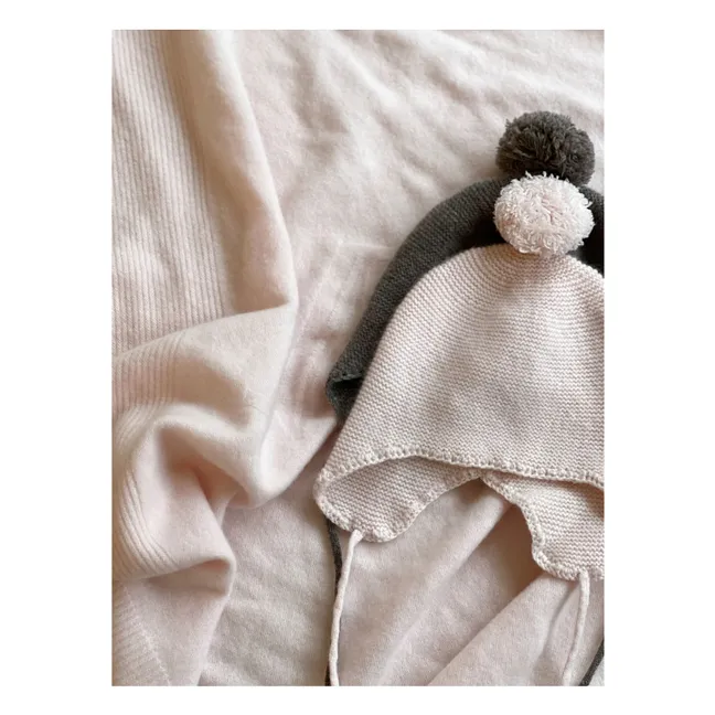 Bonnet Pom Pom Cachemire | Rose pâle