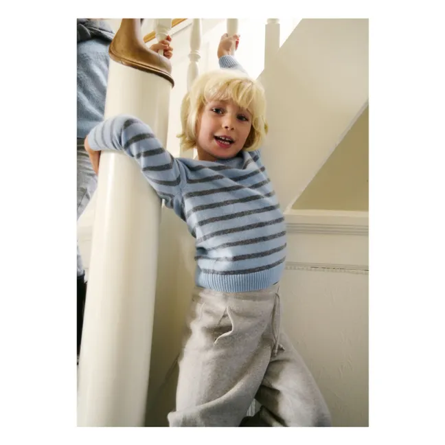 Obay Cashmere sweater | Grey blue