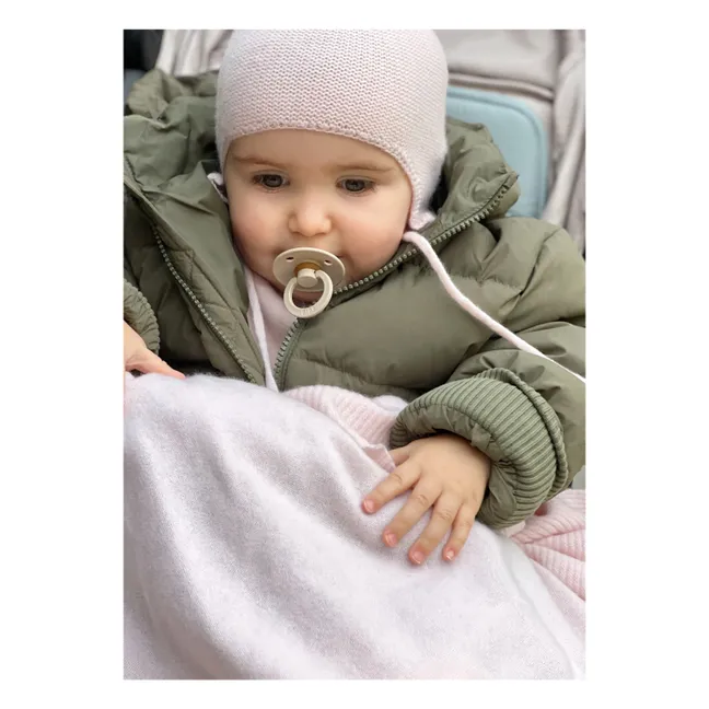 Bonnet Pom Pom Cachemire | Rose pâle