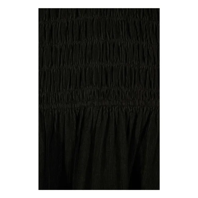 Robe Courte Aleria Velours Côtelé | Noir