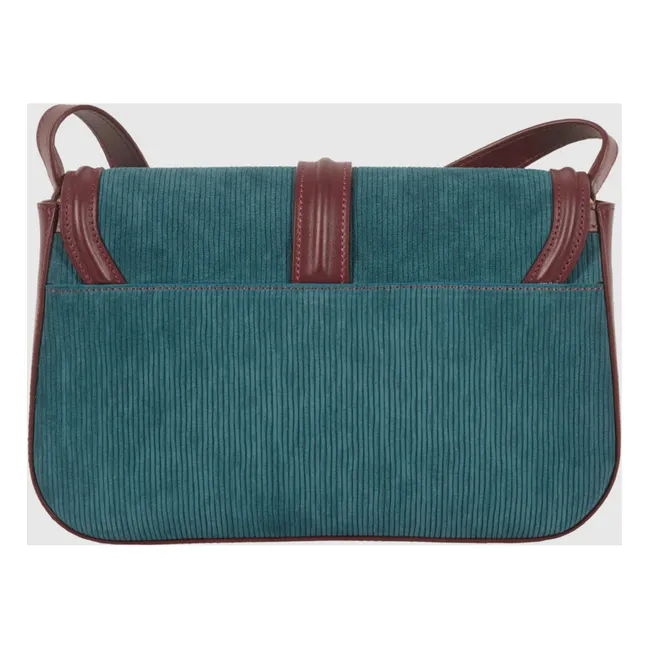 Noah Corduroy and Leather Bag | Petrol blue