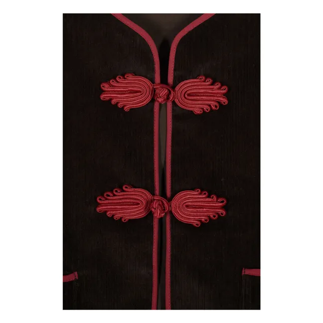 Ärmellose Jacke aus geripptem Velours in Vienna | Braun