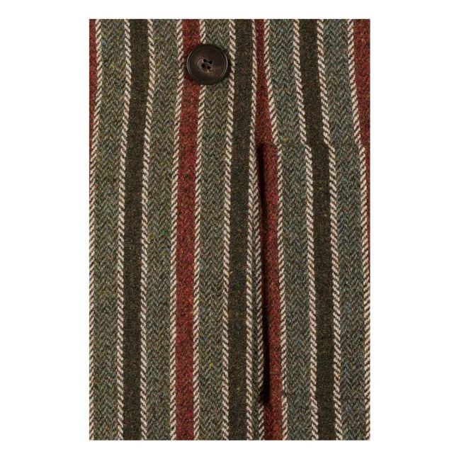 Venice Striped Wool Sleeveless Jacket | Grey