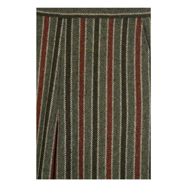 Pantalon Lova Rayé Laine | Gris