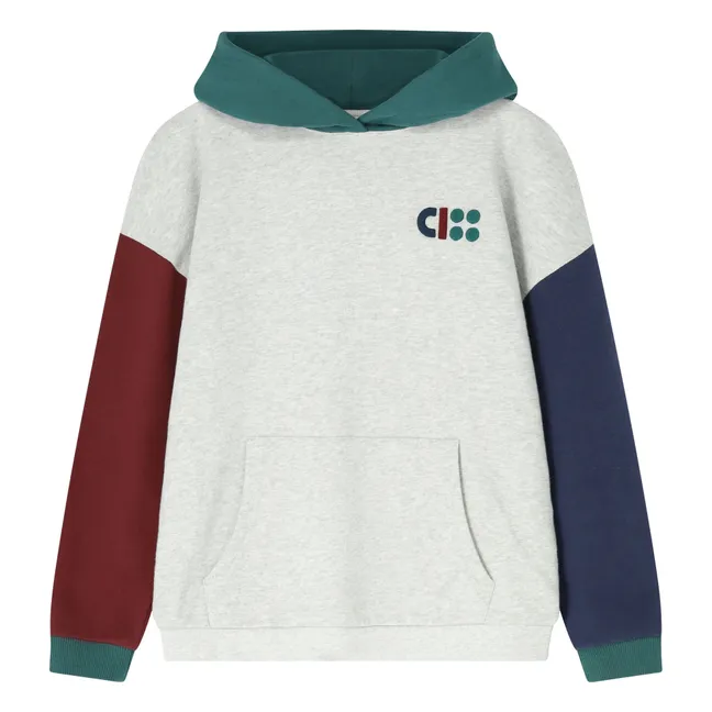 Felpa Colorblock CISS Cotone organico | Grigio
