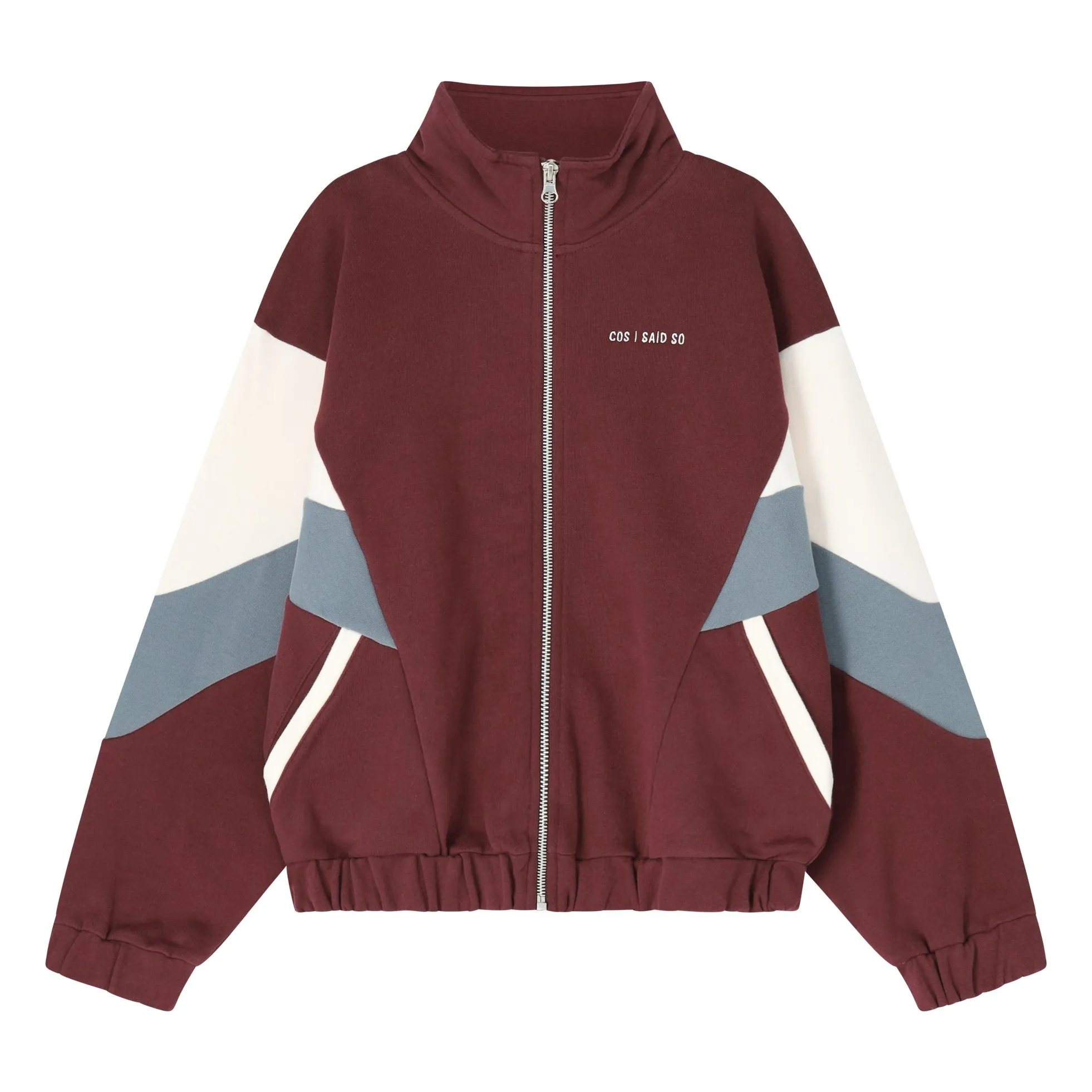 Cos I Said So Burgundy Colorblock Organic Cotton Jacket