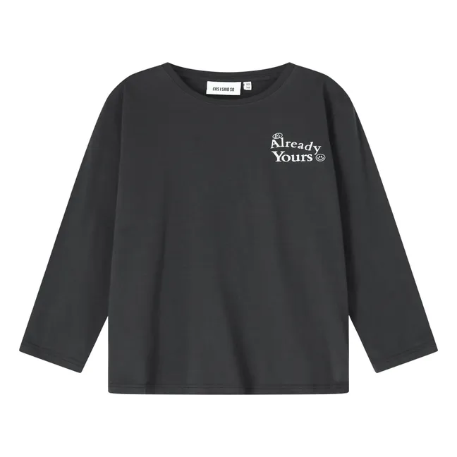 T-shirt Already Yours Smiley Cotone organico | Nero