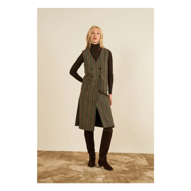 Veste Sans Manches Venice Rayée Laine | Gris