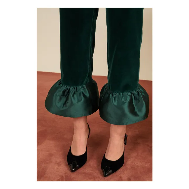 Percy-Hose Velours Wolle | Grün