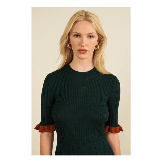 Abito Magda in lana merino extra fine | Verde scuro