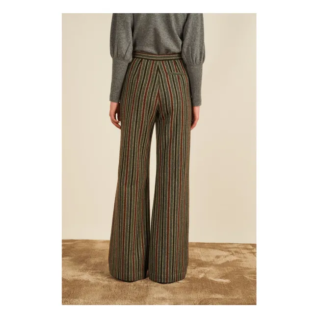 Pantalon Lova Rayé Laine | Gris