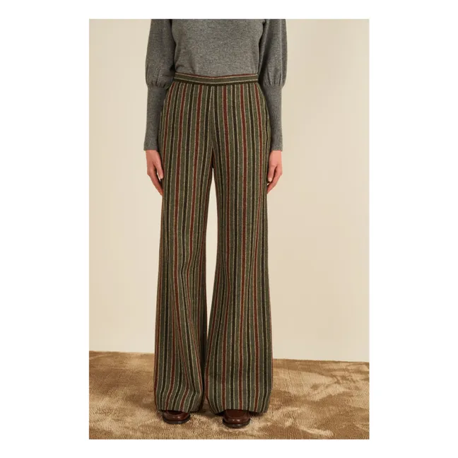Lova Striped Wool Pants | Grey
