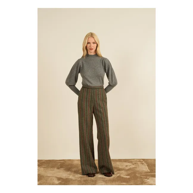 Pantaloni in lana a righe Lova | Grigio