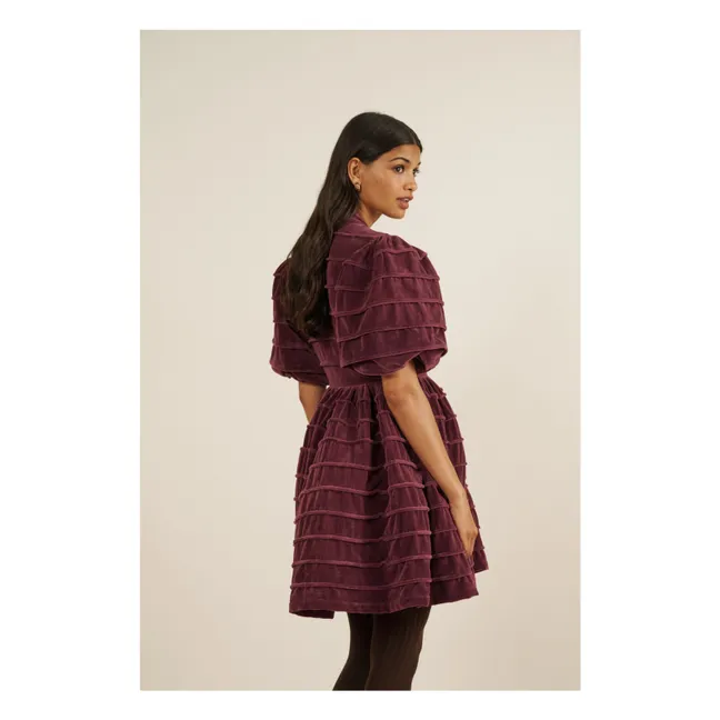 Abito in velluto Daisy | Lie de vin