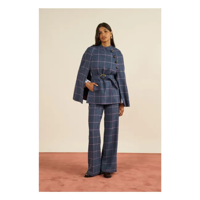 Cape Clery Carreaux Laine | Violet