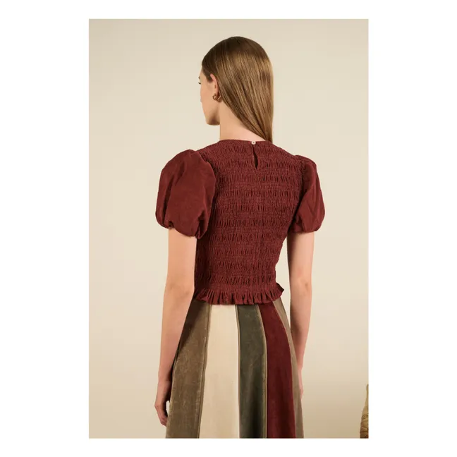 Baila Corduroy Blouse | Burgundy