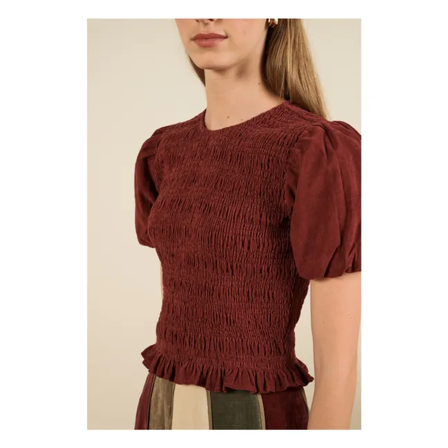 Blouse Baila Velours Côtelé | Bordeaux