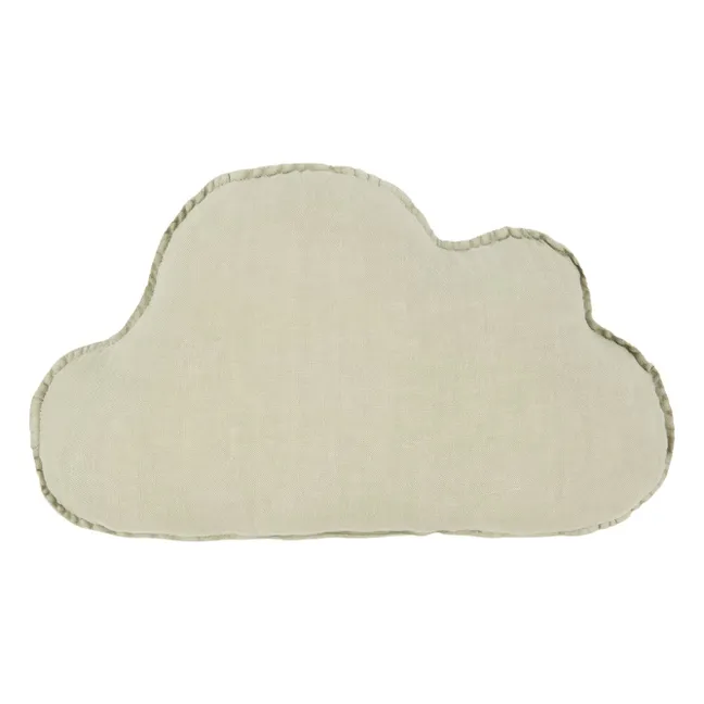 Kissen Nuage - Französisches Leinen | Matcha-Grün