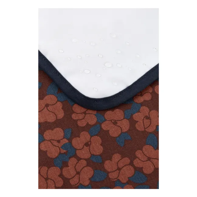Matelas à langer de voyage Hyde Park Maroon Poppies | Brique
